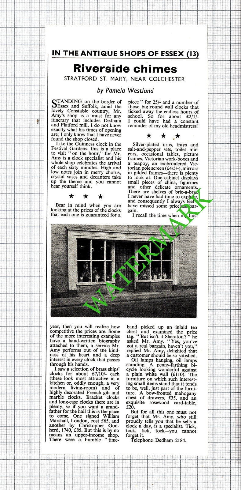 Mr Amy Stratford St Mary Essex - 1965 Cutting