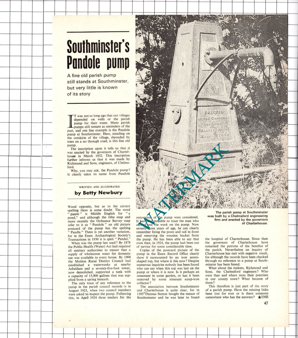 The Pandole Pump Southminster Essex - 1972 Article