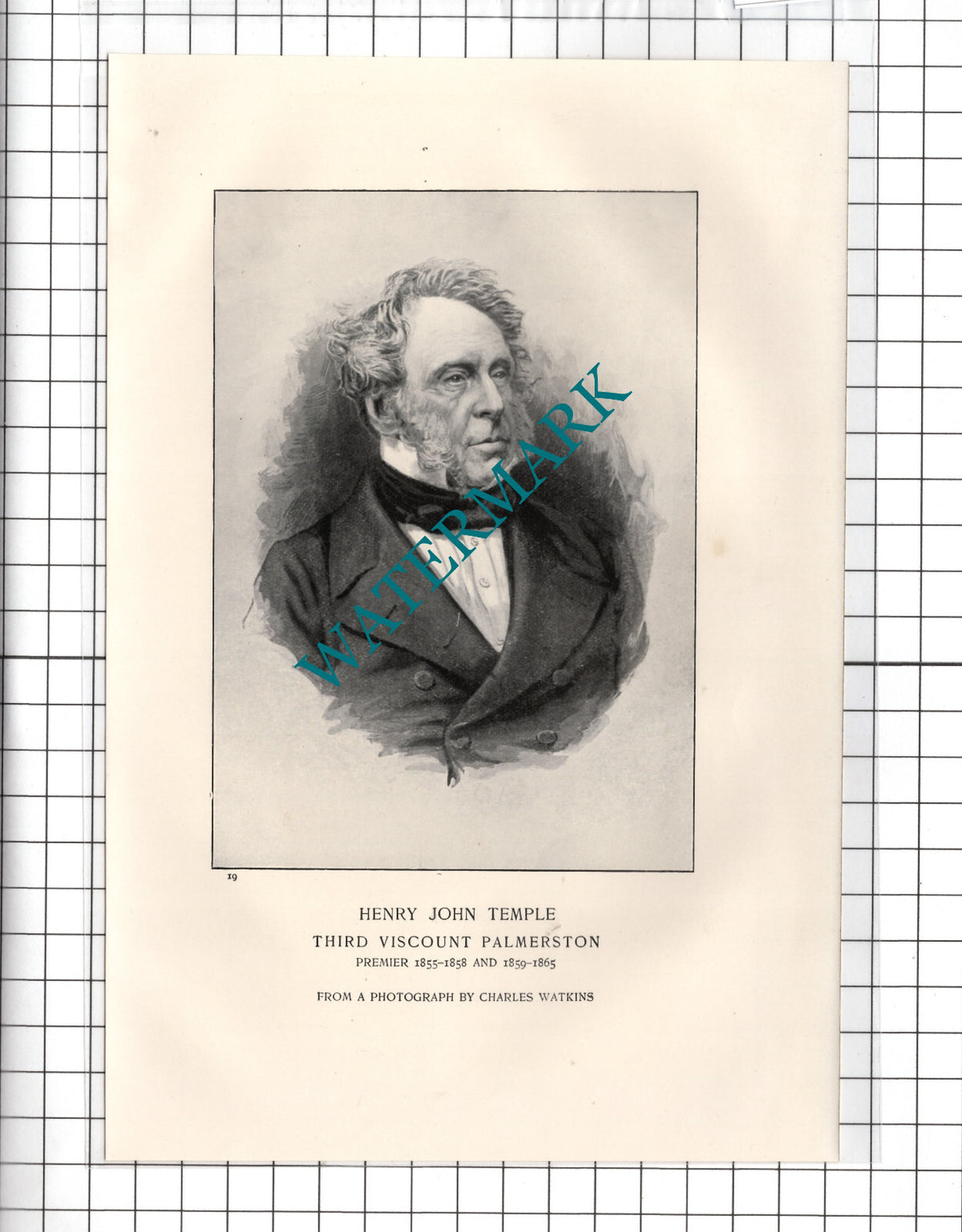 Henry John Temple Third Viscount Palmerston - c.1898 Print