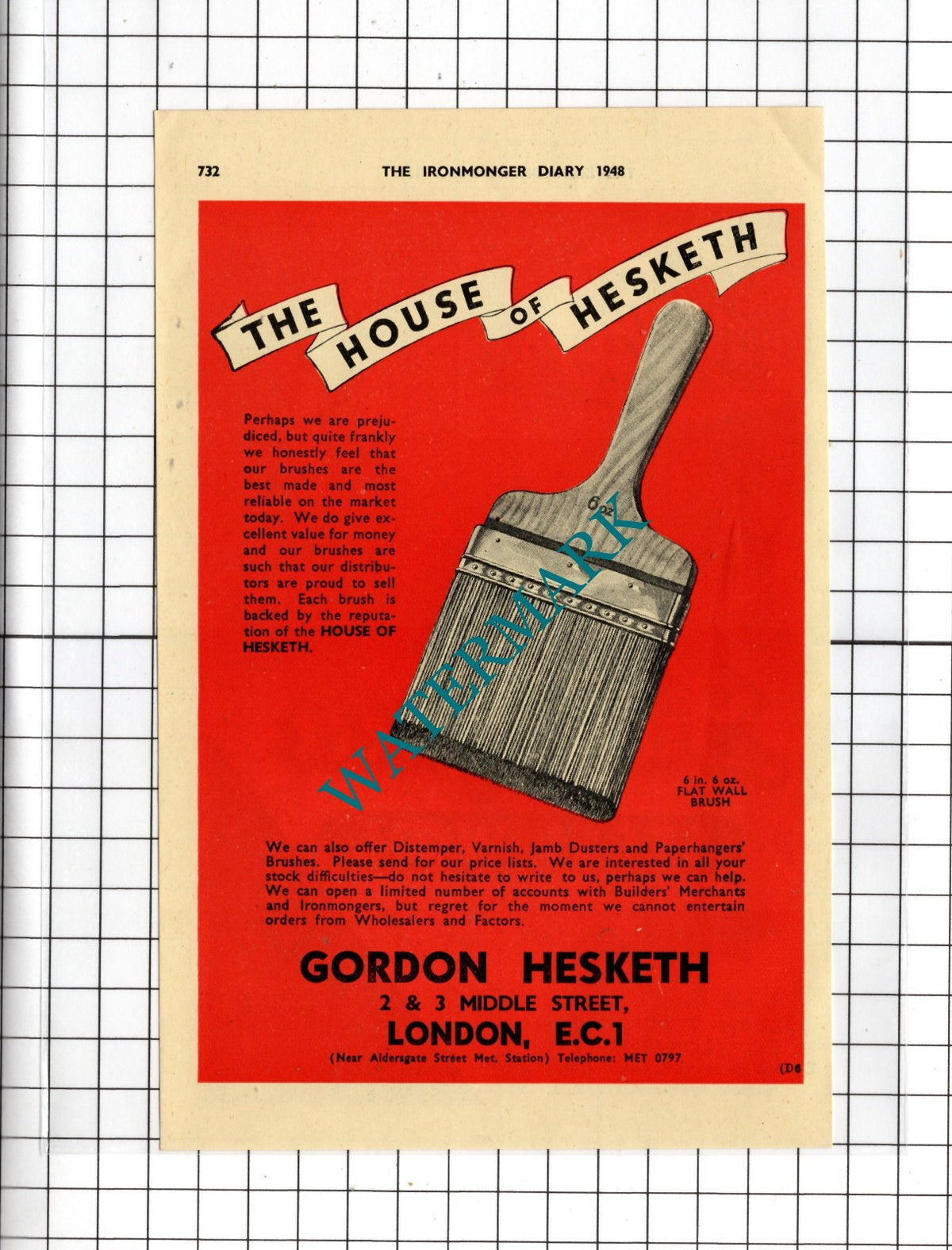 Joseph Stephenson & Co London Ltd / Gordon Hesketh Ltd - 1948 Small Advert