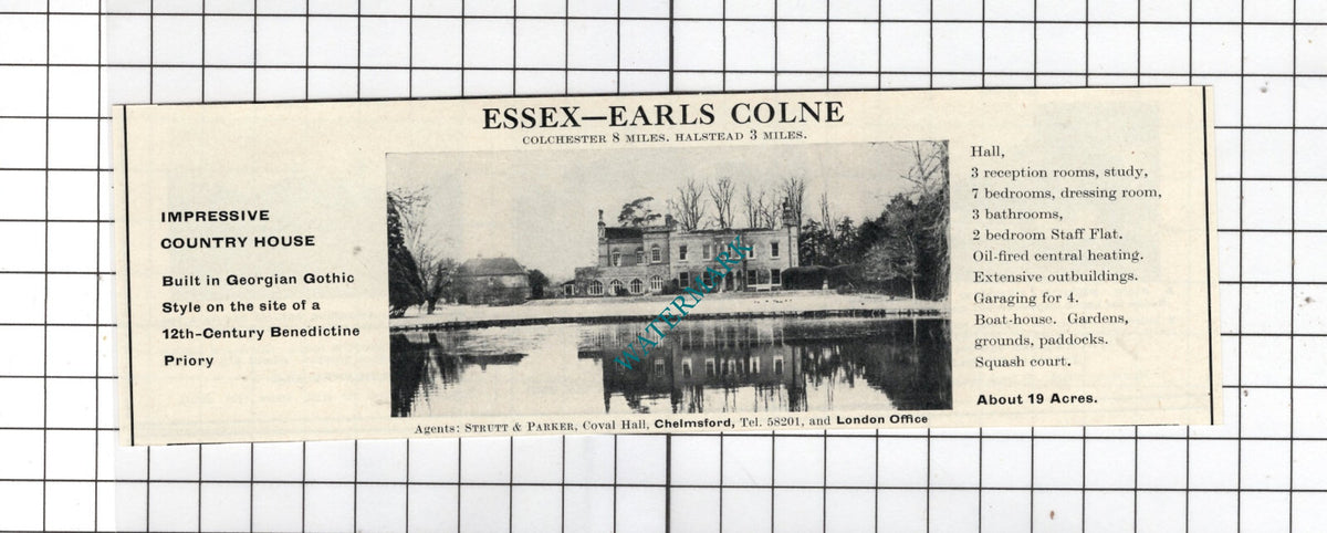 Earls Colne Essex - 1969 House Sale Advert