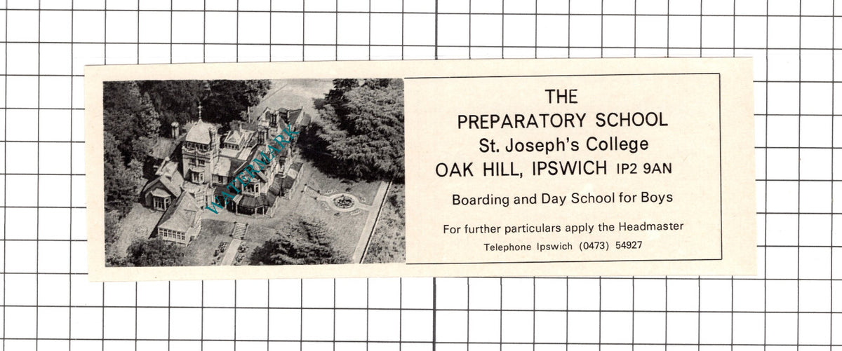 St Joseph's College Oak Hill Ipswich Suffolk Advert - 1972 Clipping