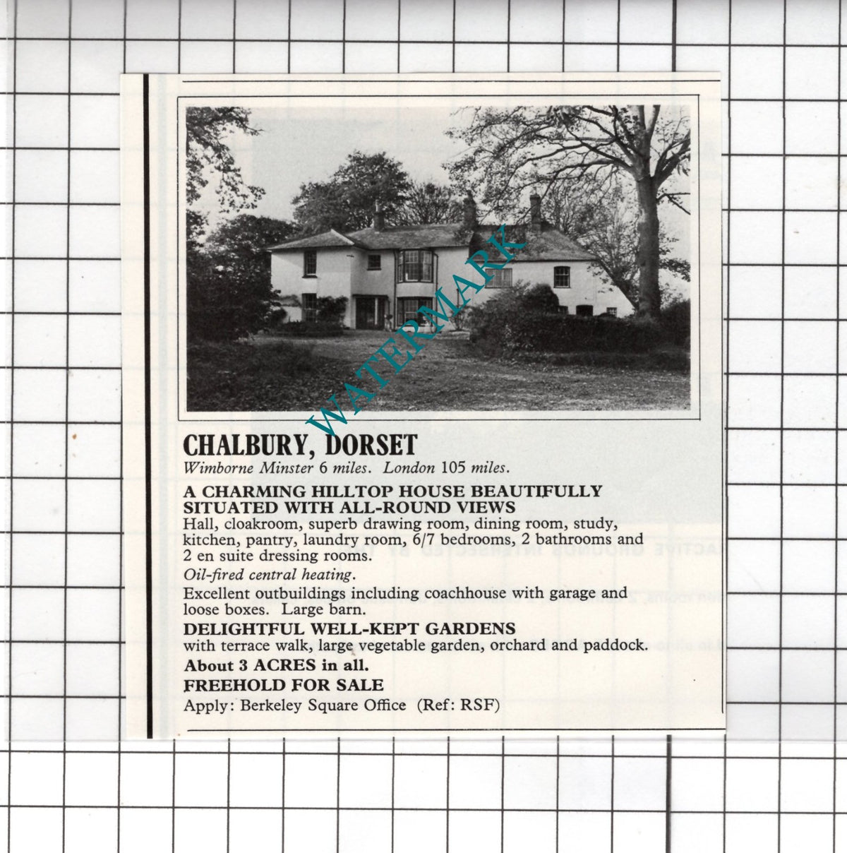 Chalbury Dorset Small House Sale Advert - 1978