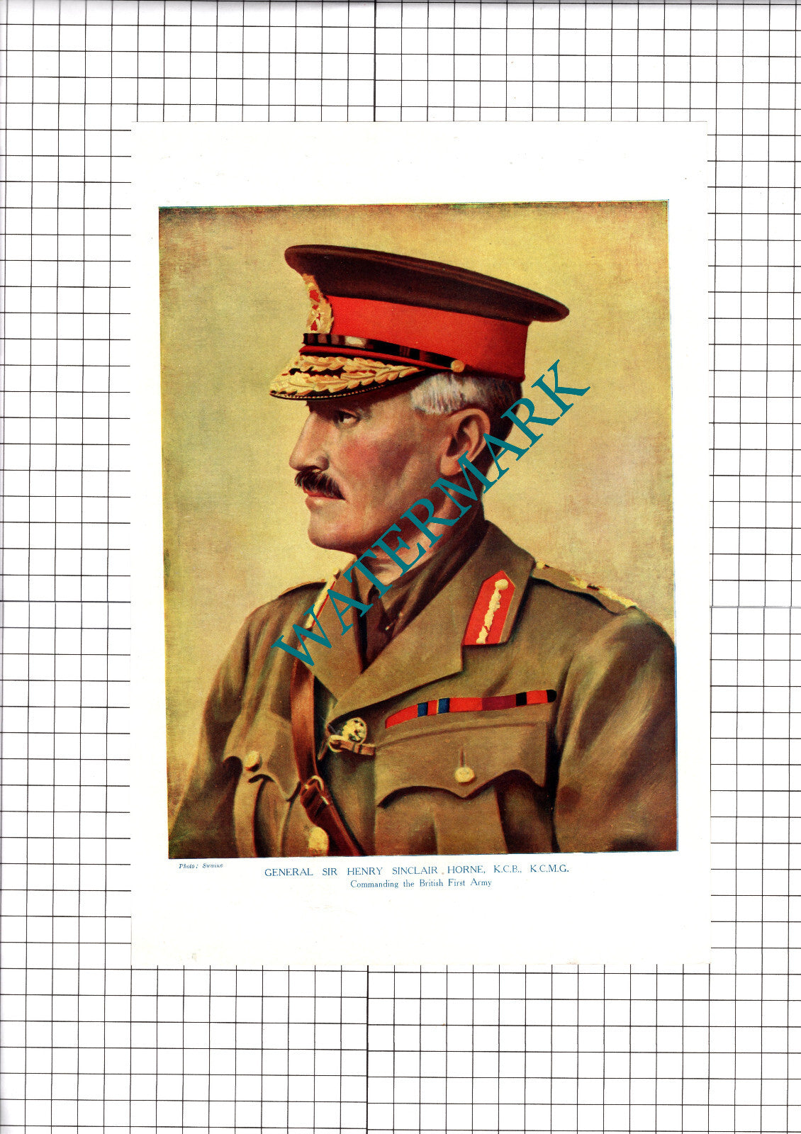 General Sir Henry Sinclair Horne Great War WW1 - c.1918 Print