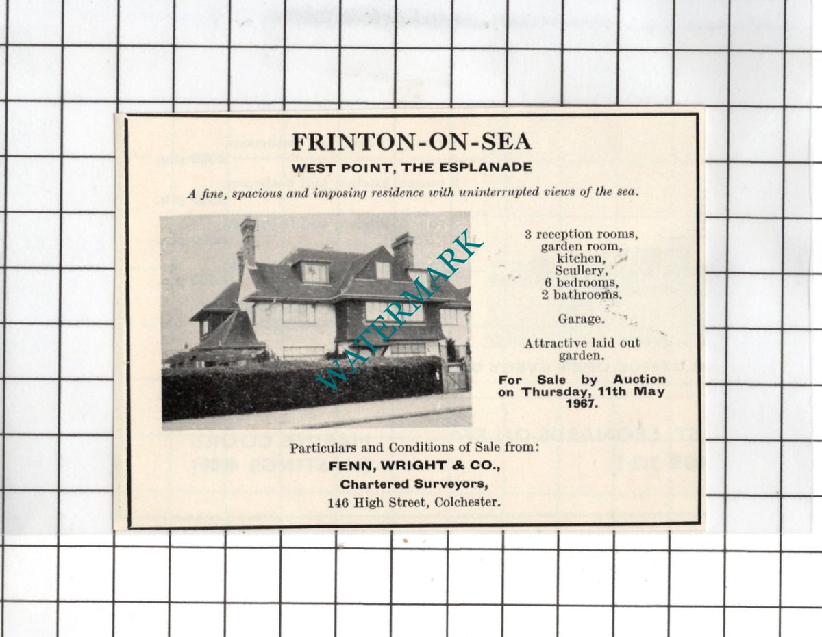 Frinton-on-Sea Essex Small House Sale Advert - 1967