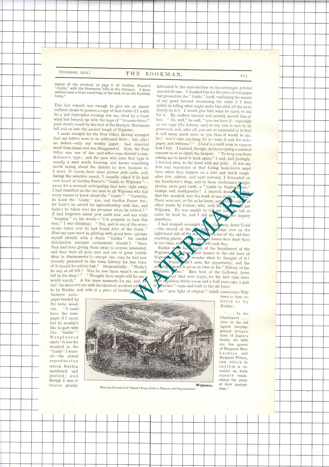 Ruskin At Wigtown Scotland - 1919 Article / Print