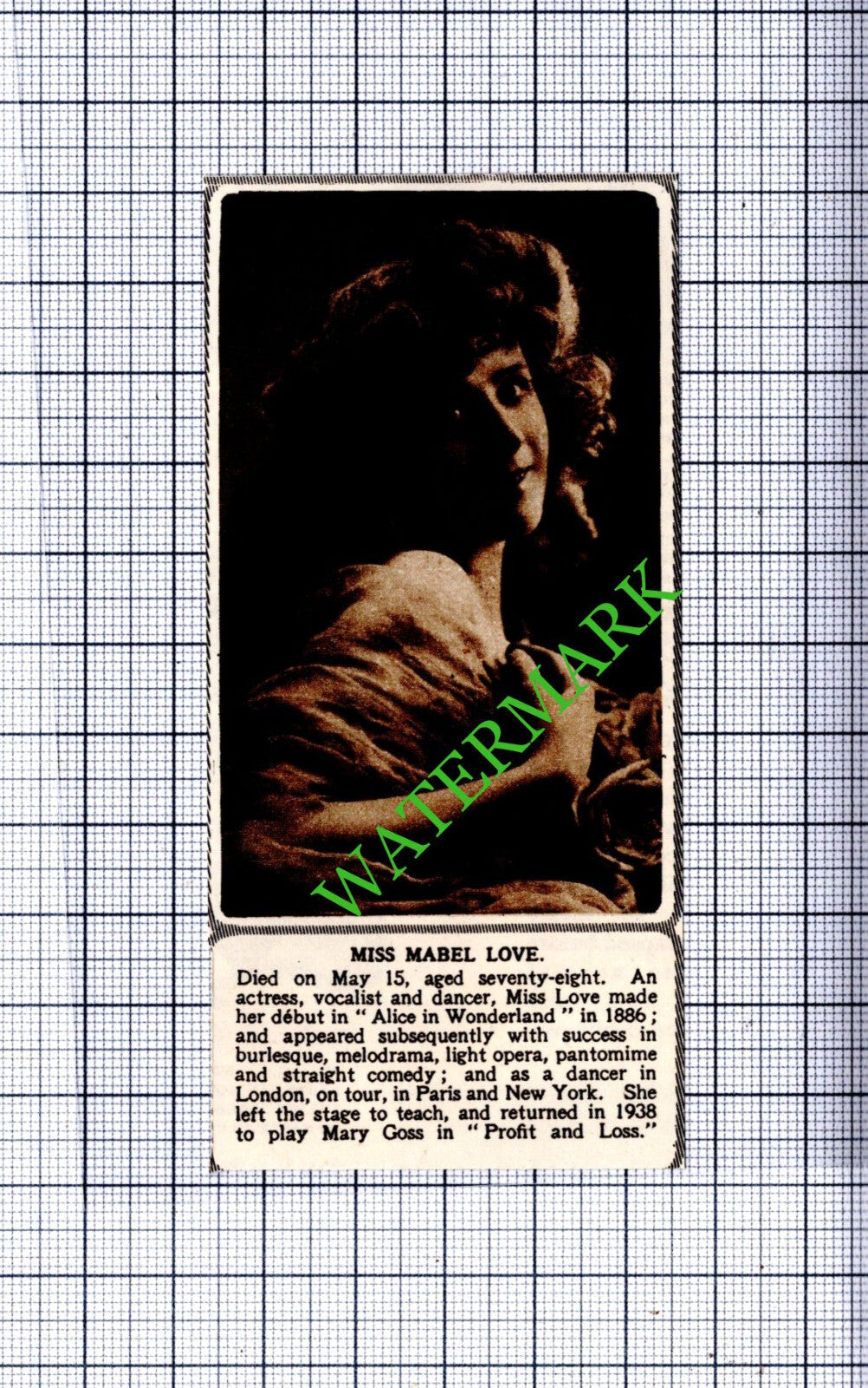 Miss Marie Love Actress Obituary - 1953 SMALL Cutting