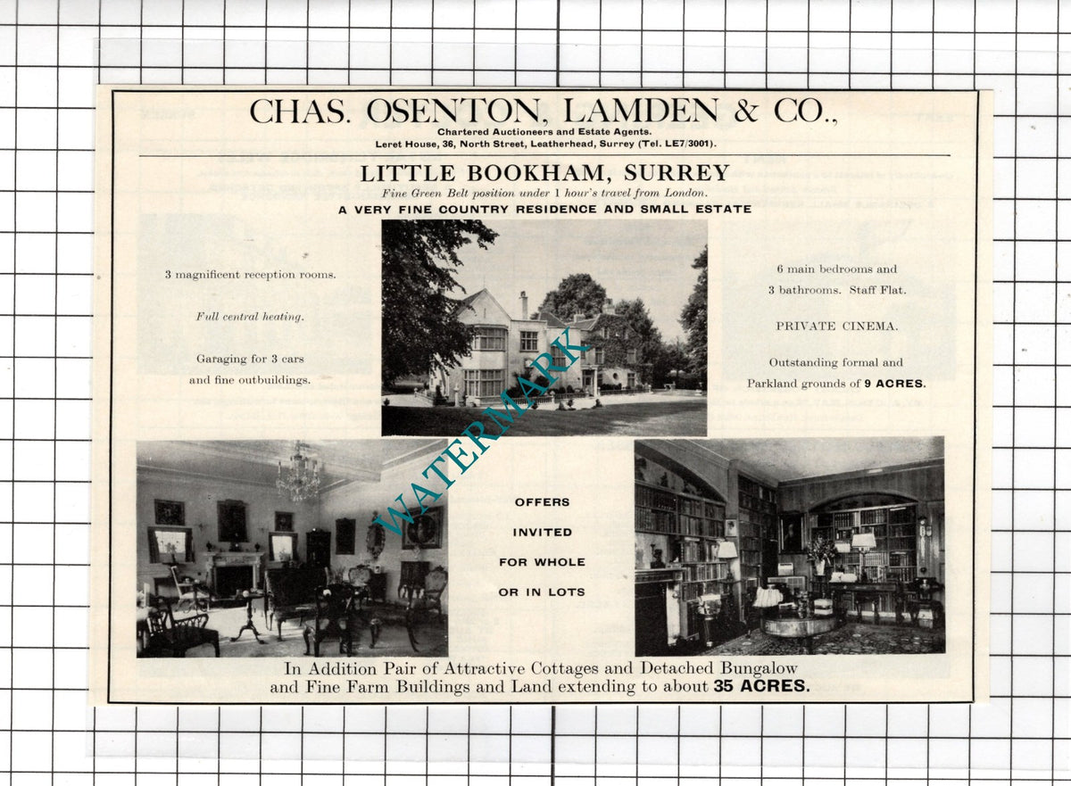 Little Bookham Surrey - 1967 House Sale Advert
