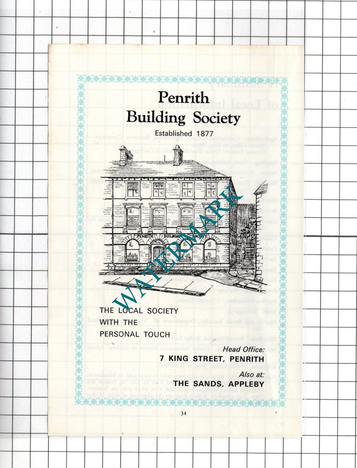 Penrith Building Society Penrith Cumbria - c.1975 Advert