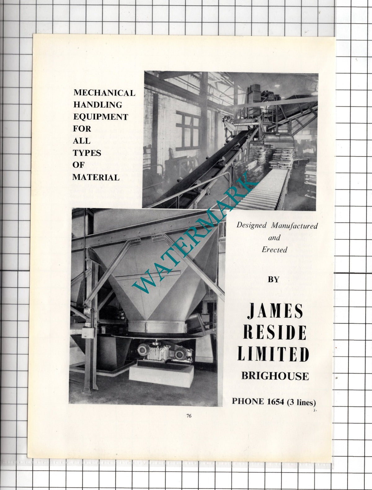James Reside Limited Brighouse Yorkshire - c.1962 Advert