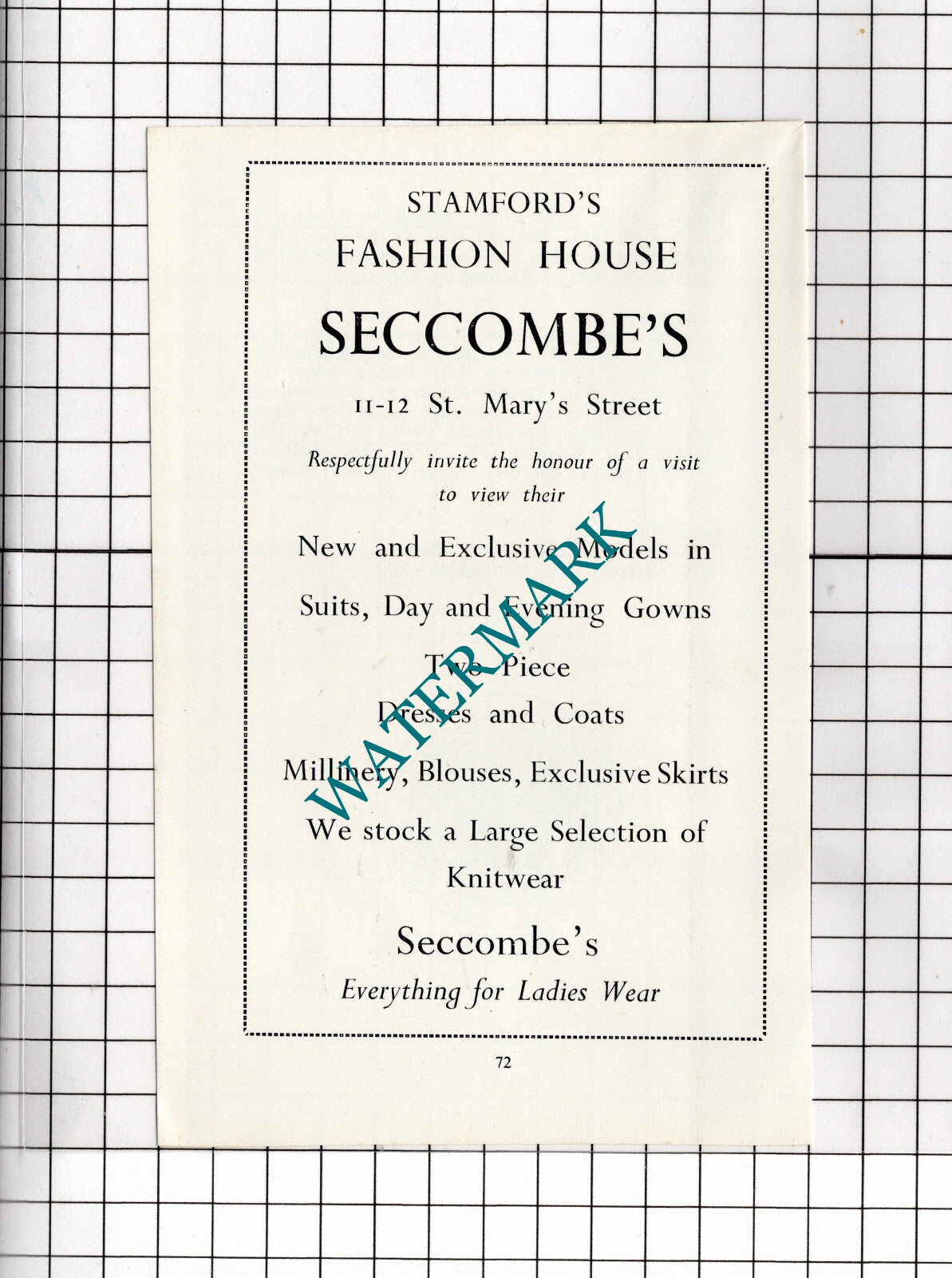 Secombe's Fashion Stamford Lincolnshire Advert - 1966 Clipping