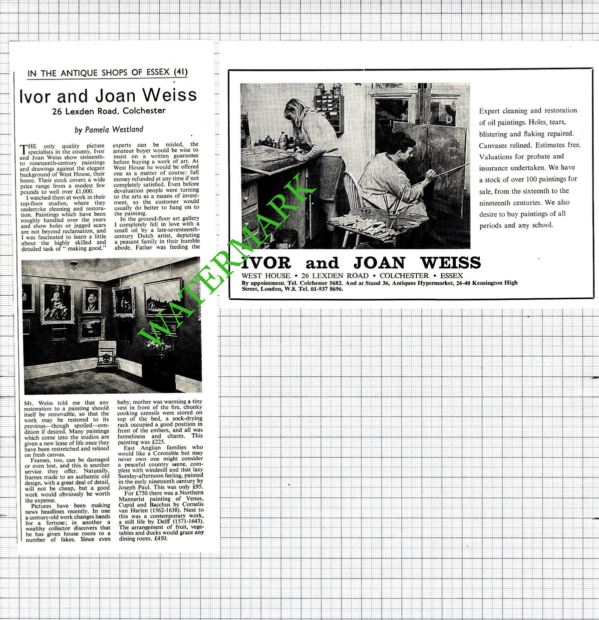 Ivor and Joan Weiss Colchester Essex - 1968 Two-Part Cutting