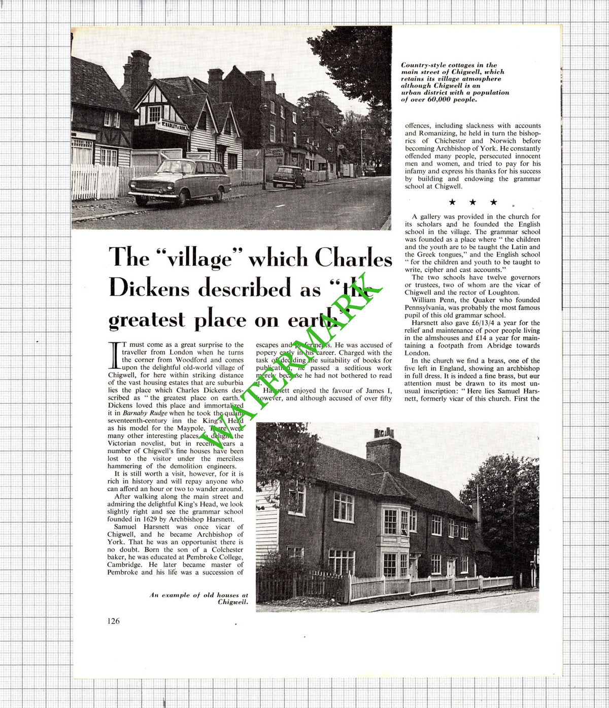 Chigwell Essex Charles Dickens - 1965 Article
