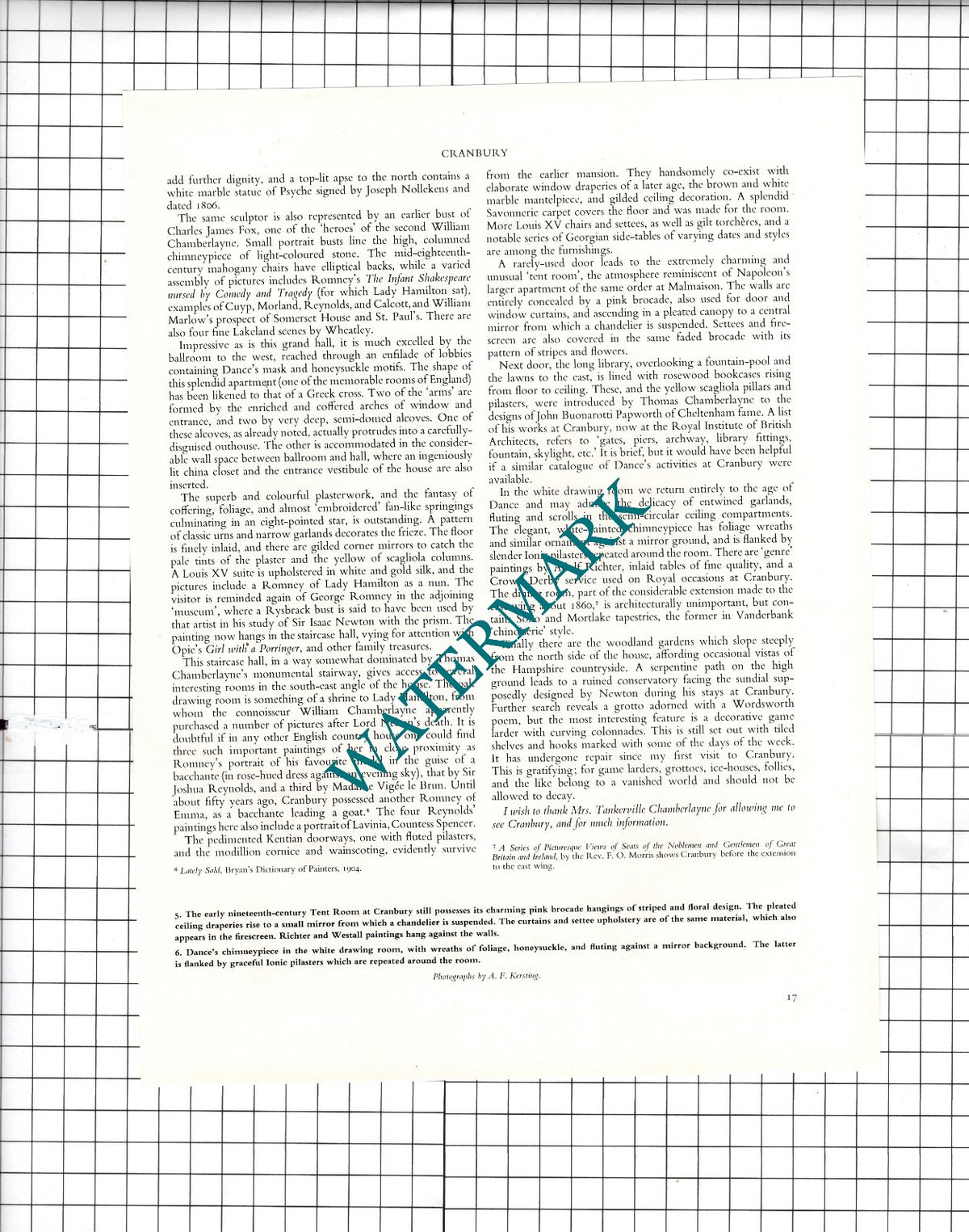 Cranbury House Otterbourne Hampshire Mrs Tankerville Chamberlayne - 1958 Article