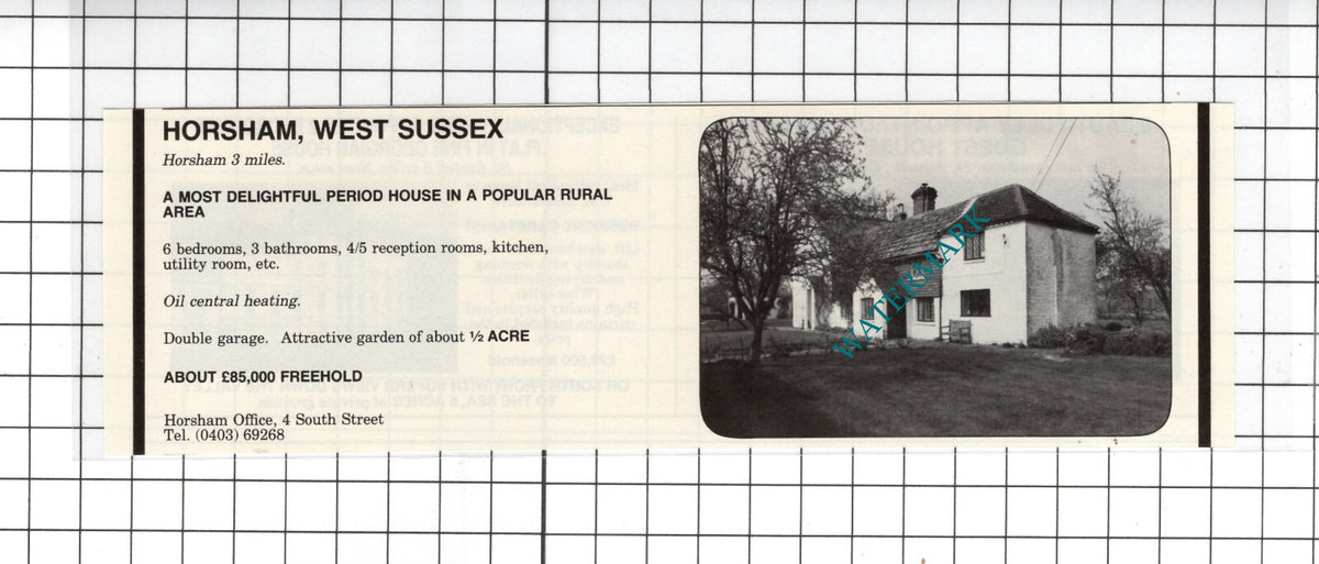 Horsham Sussex House Sale Advert - 1981 Cutting