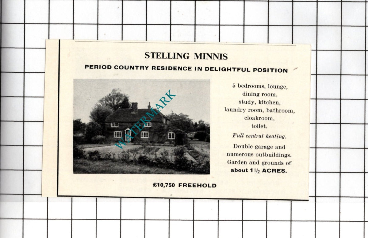 Stelling Minnis Kent - 1967 SMALL House Advert