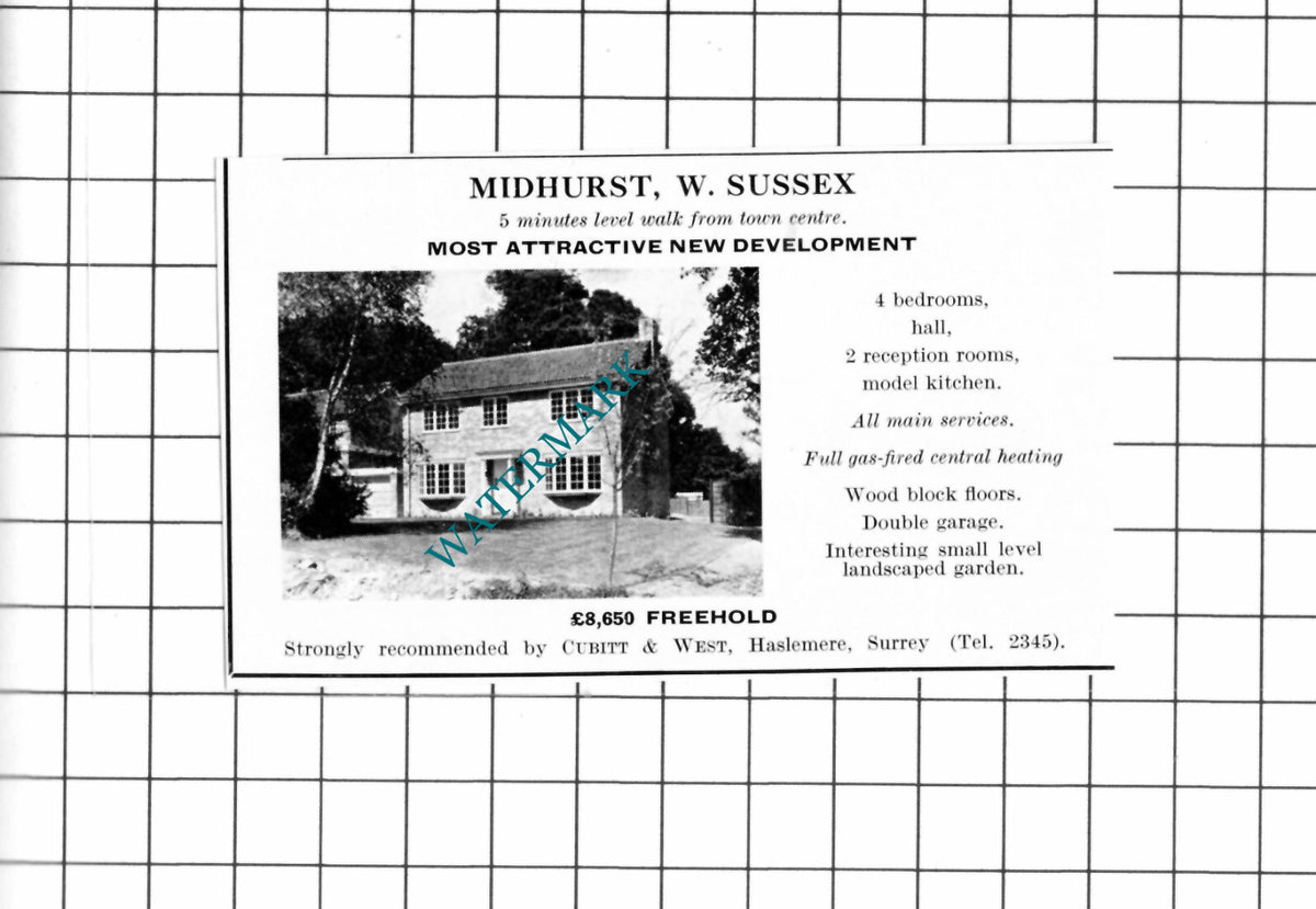 Midhurst Sussex Small House Sale Advert - 1967 Cutting
