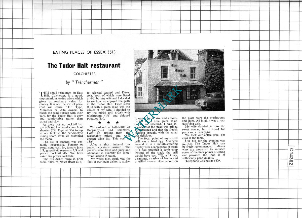 The Tudor Halt Colchester Essex - c.1967 Clipping / Print