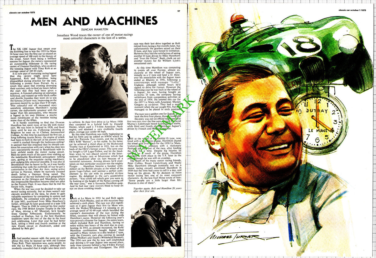 Duncan Hamilton Racing Driver - 1973 Article