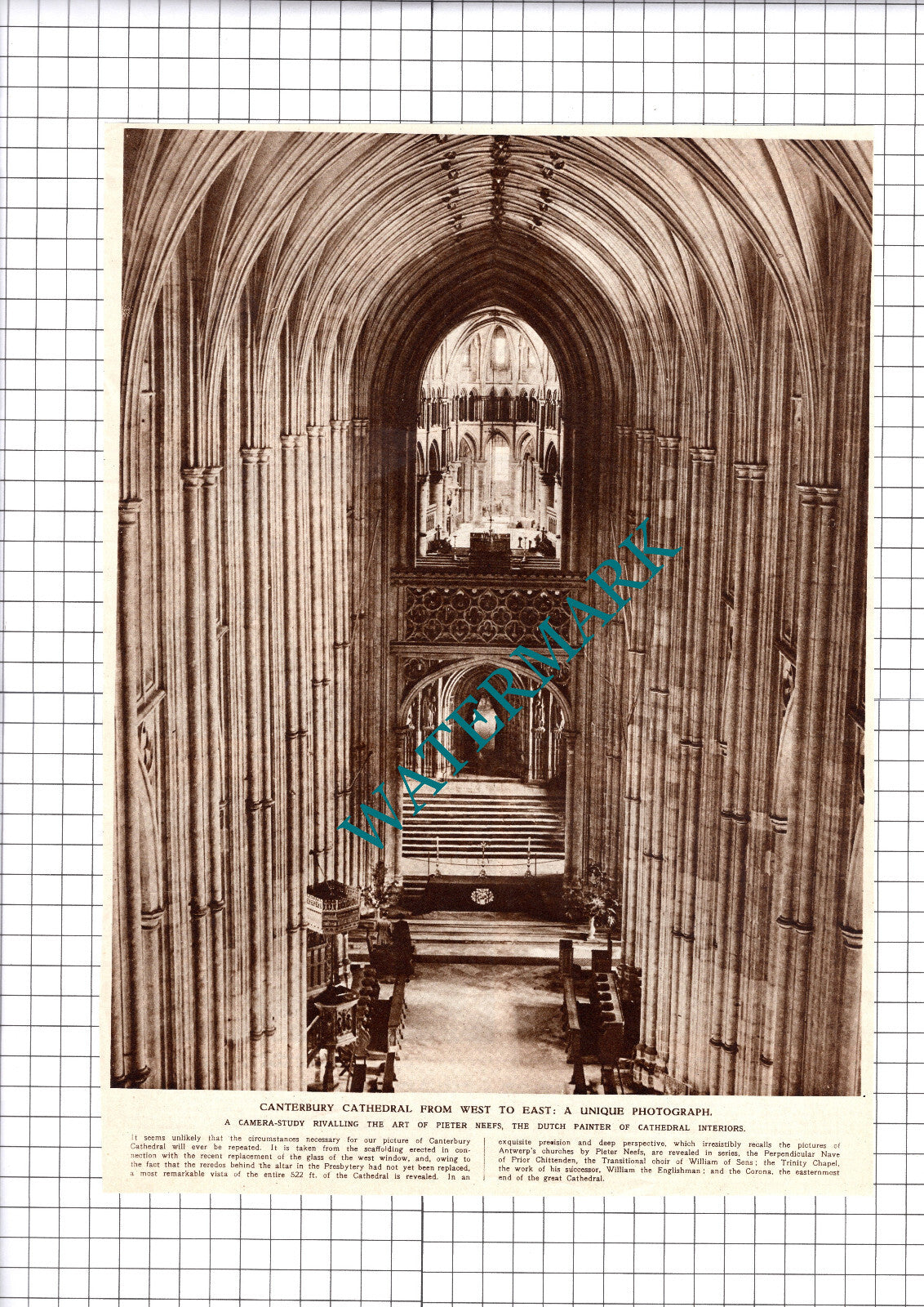 Canterbury Cathedral - 1945 Clipping / Print