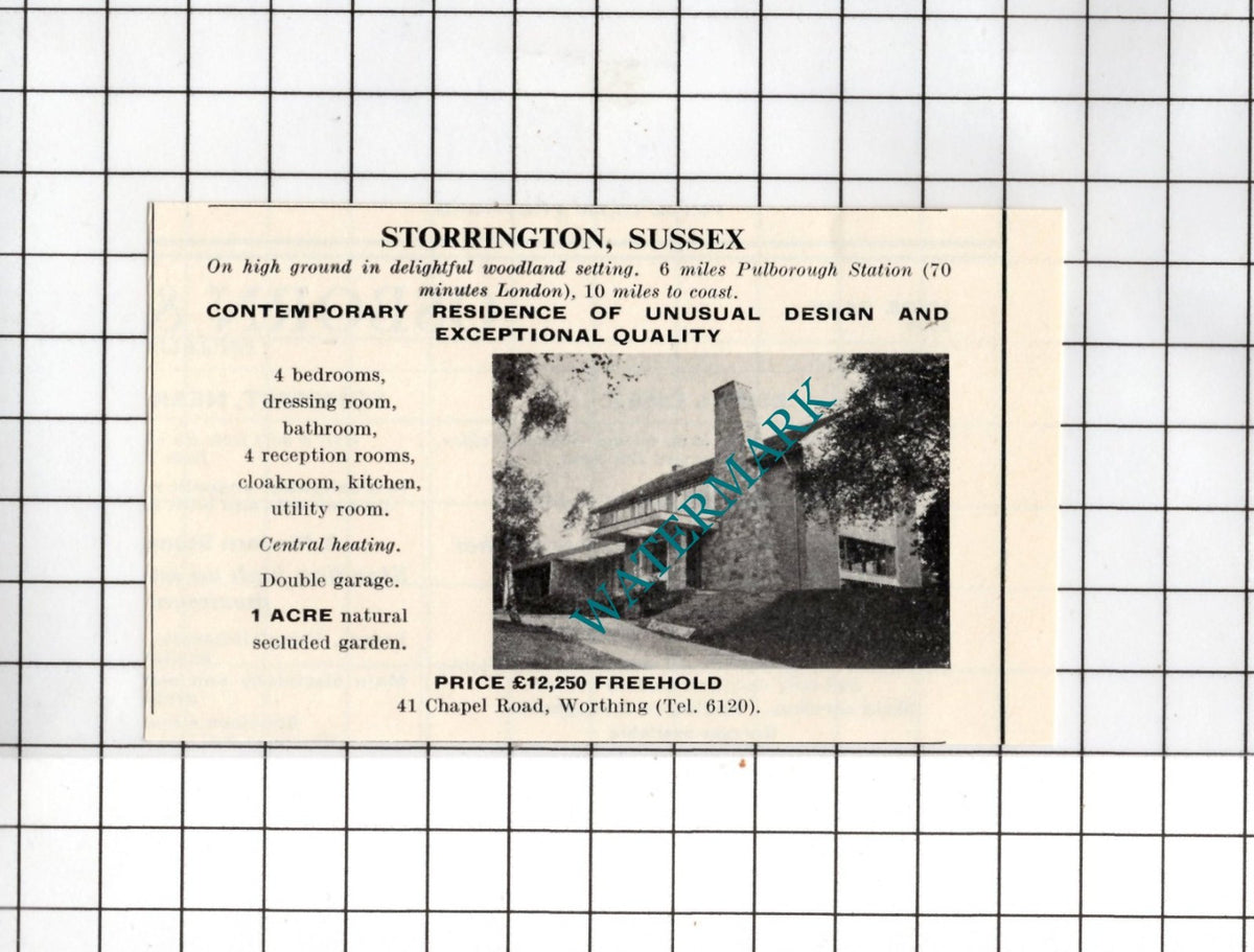 Storrington Sussex Small House Sale Advert - 1967