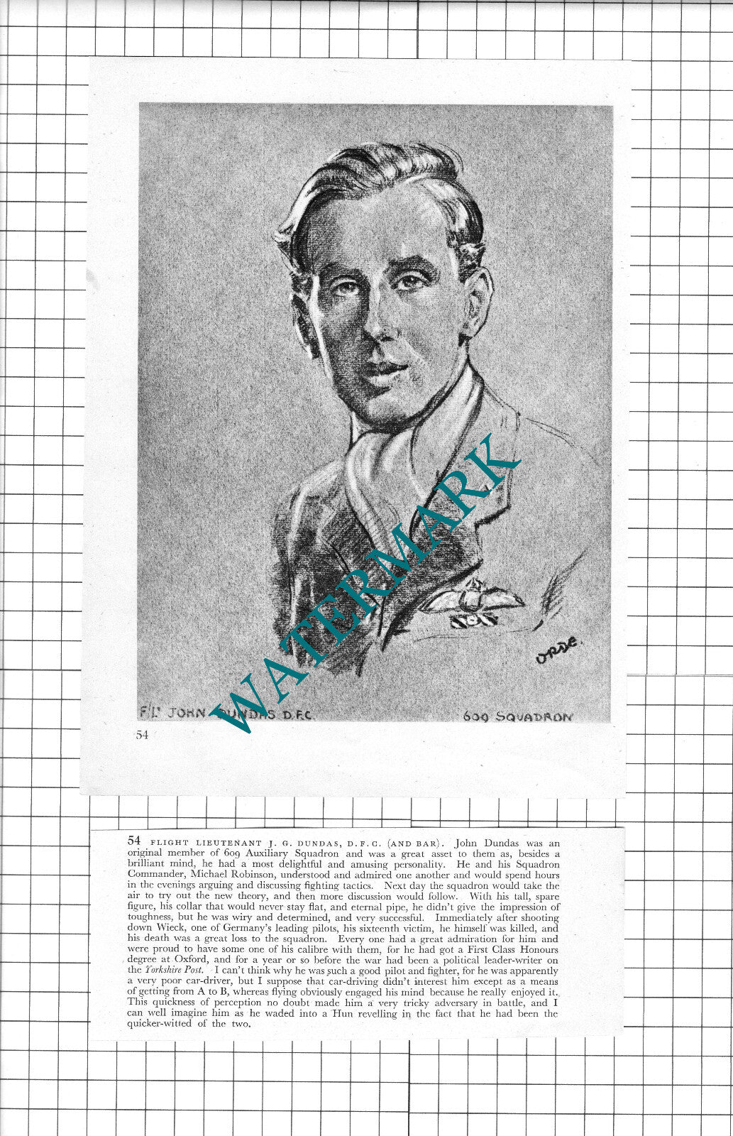 F/Lt J C Boulter / Fl Lt John Dundas WW2 Pilot - 1942 Book Print & Short Text