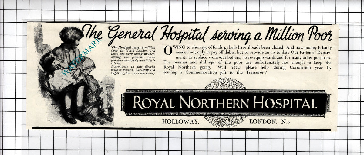 Royal Northern Hospital Holloway London Appeal Advert - 1937 Cutting