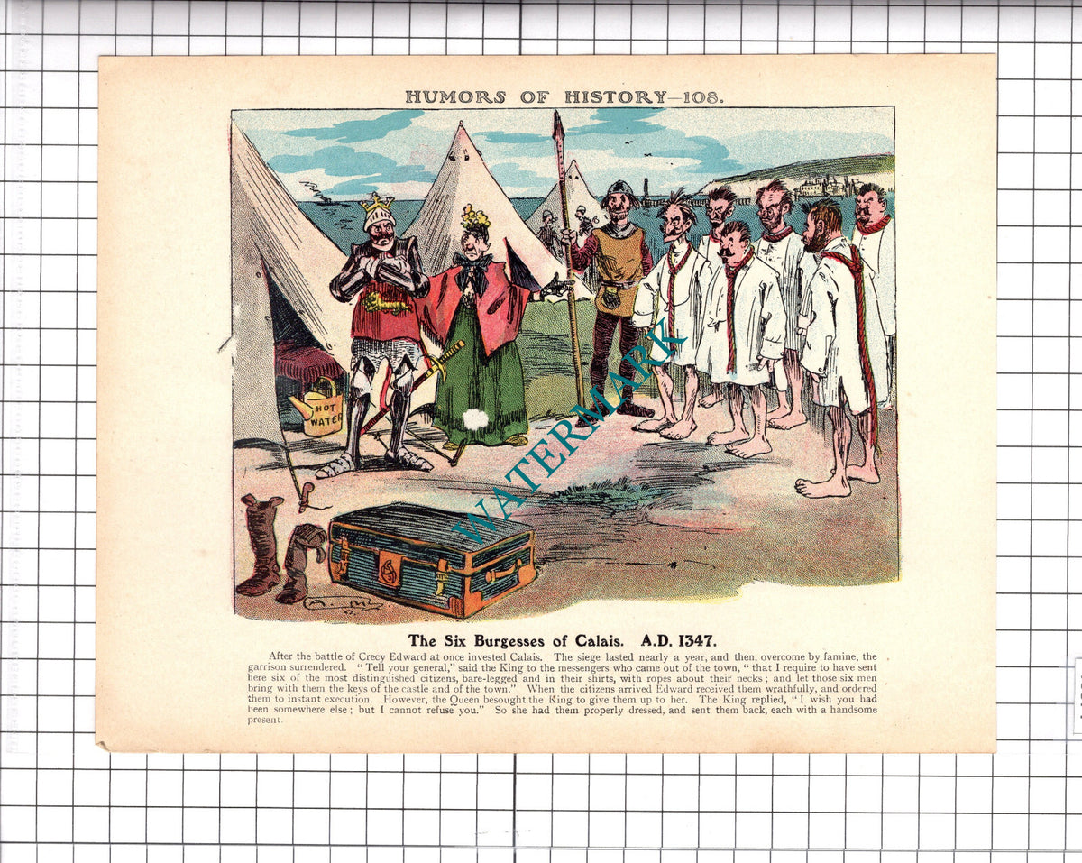 The Six Burgesses Of Calais - c.1921 Clipping / Print