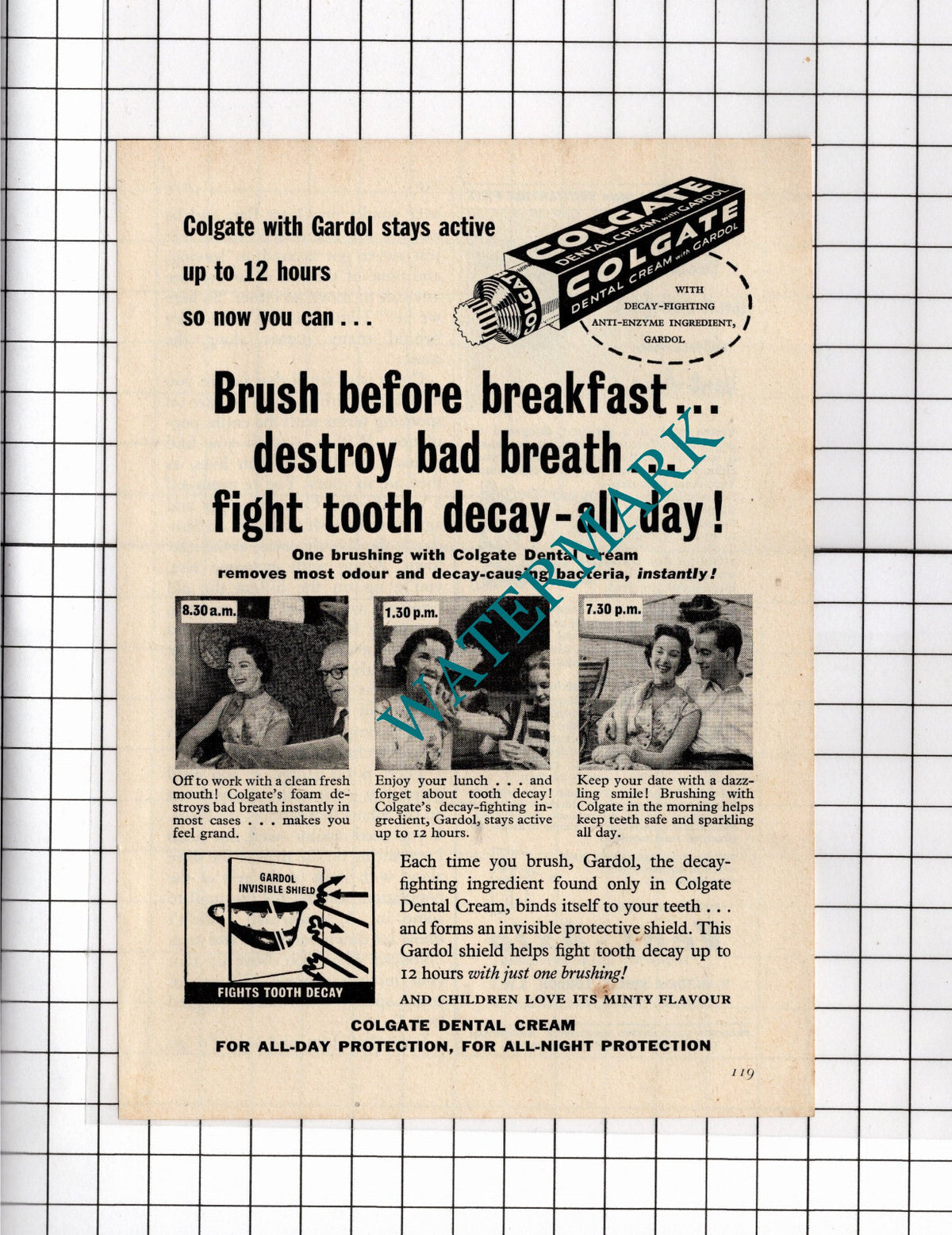 Colgate Dental Cream ADVERT - 1956 Small Clipping