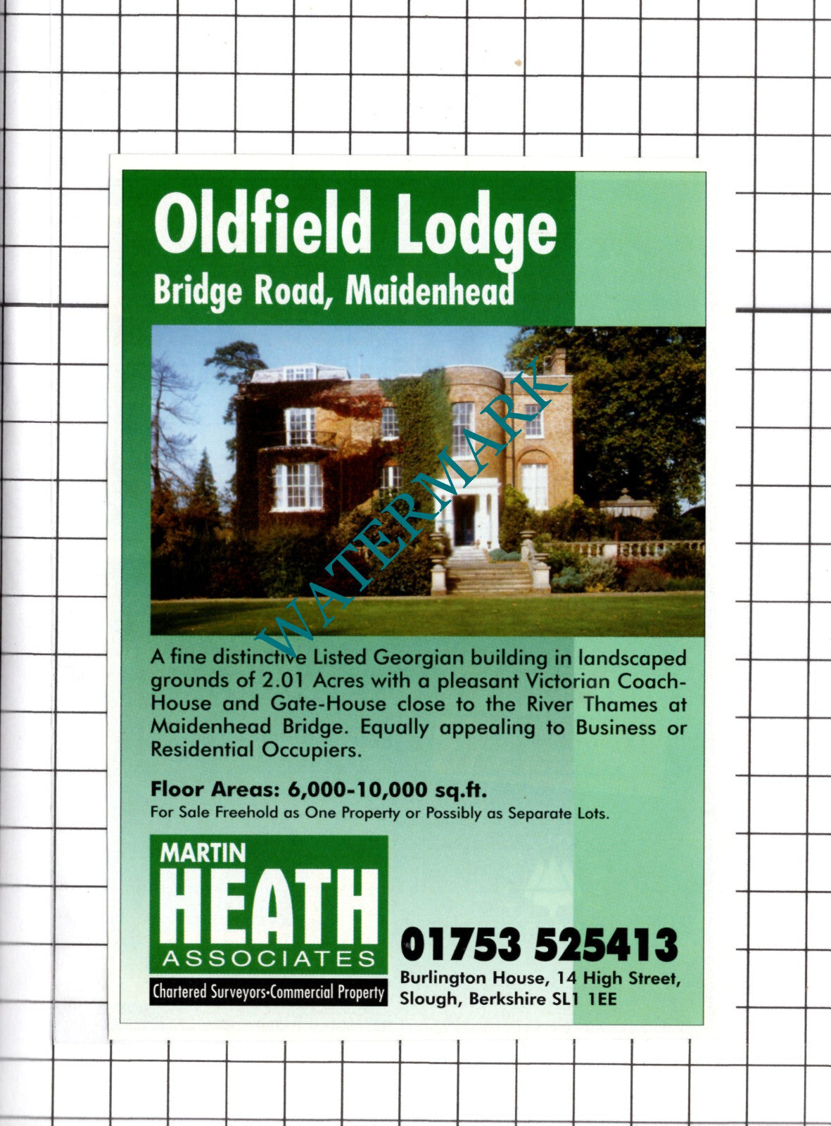 Oldfield Lodge Maidenhead Berkshire House Sale Advert - 1998 Clipping