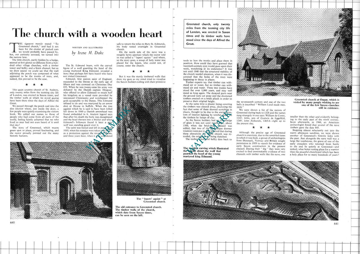 Greensted Church Ongar Essex - 1967 Article