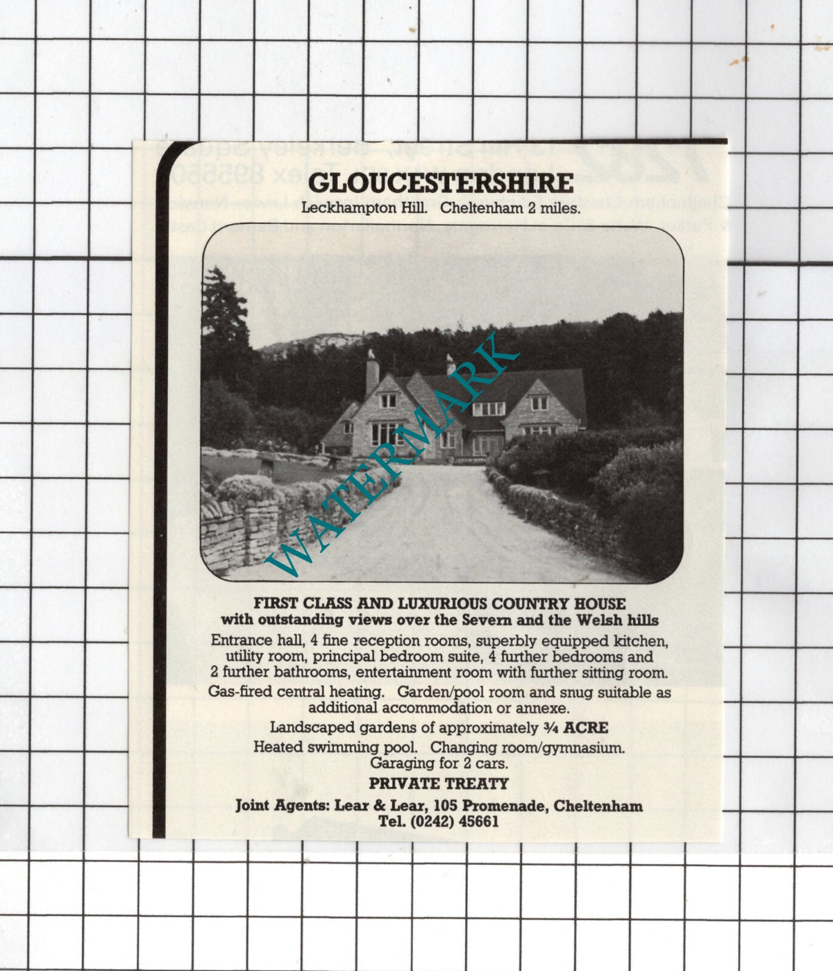 Leckhampton Hill Gloucestershire House Sale Advert - 1981 Small Cutting
