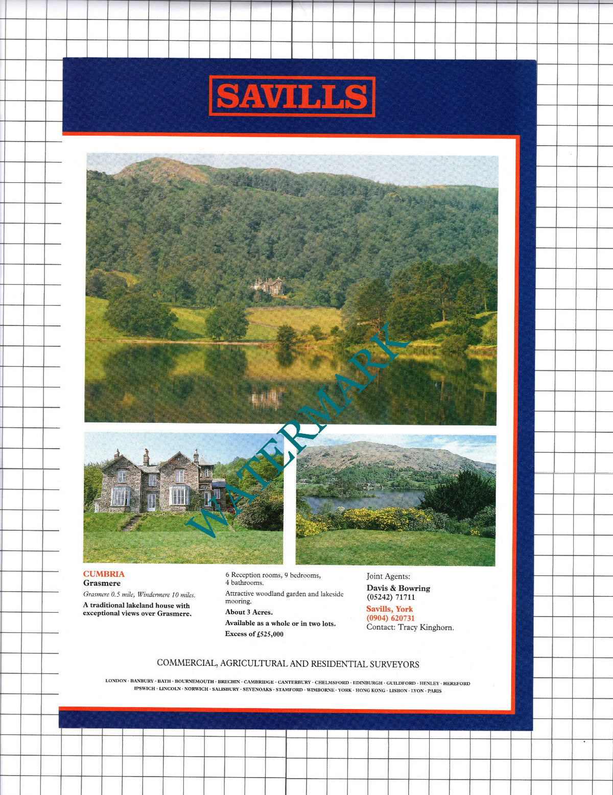 Grasmere Cumbria House Advert - 1991 Clipping / Print