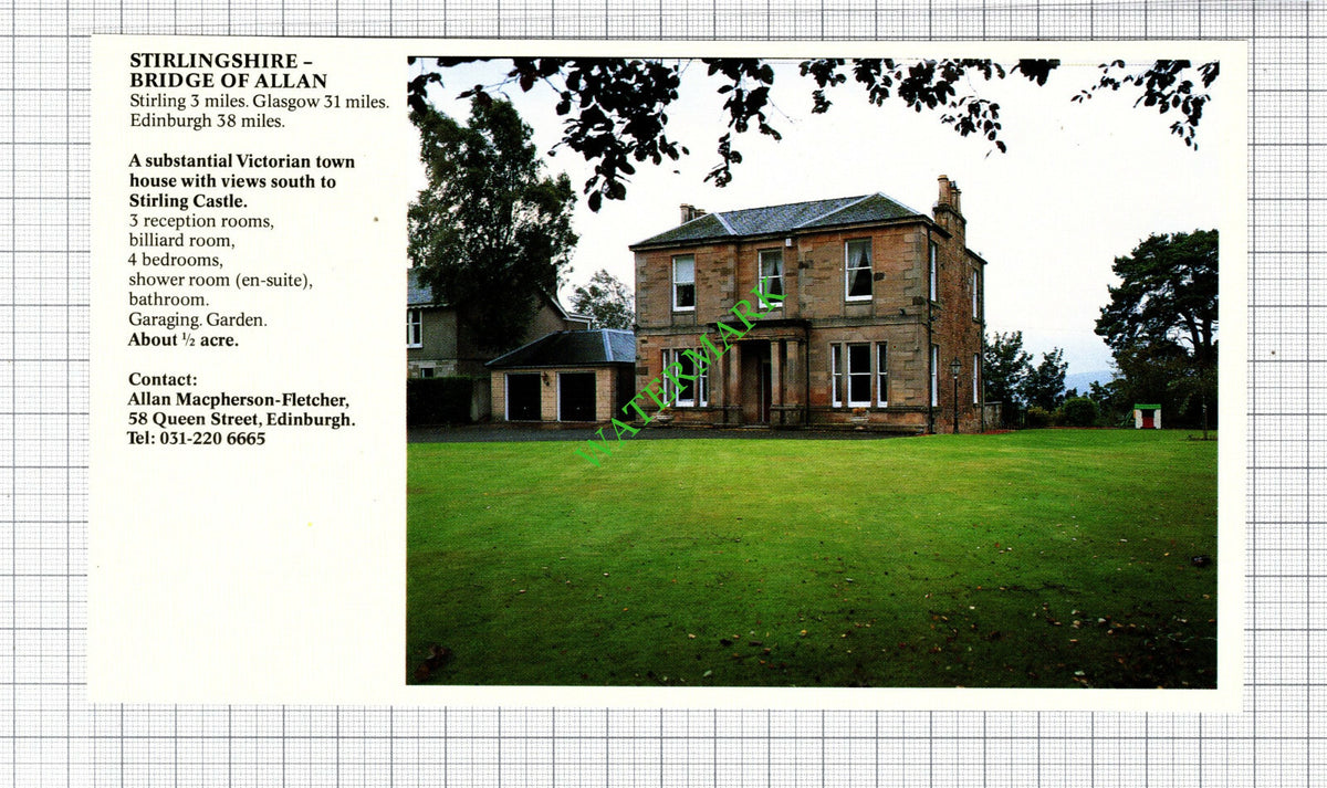 Bridge Of Allan Stirlingshire Scotland House Sale Advert - 1991 Cutting