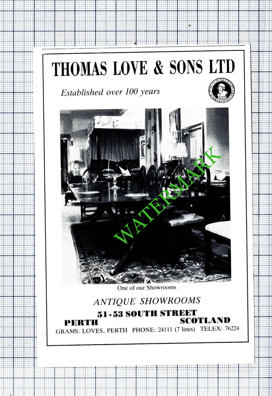 Thomas Love & Sons Ltd Perth Scotland Small Advert - 1981 Cutting
