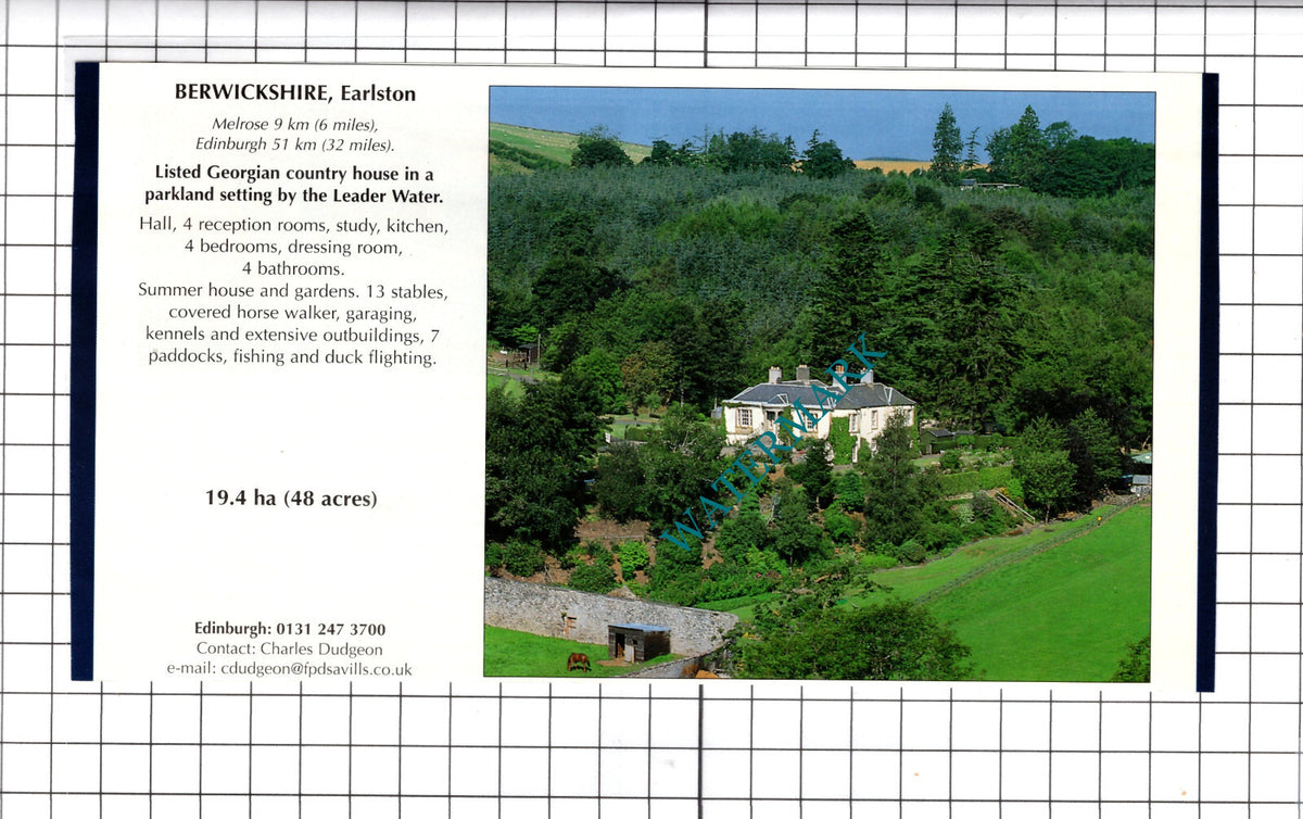Earlston Berwickshire House Sale Advert - 1998 Clipping
