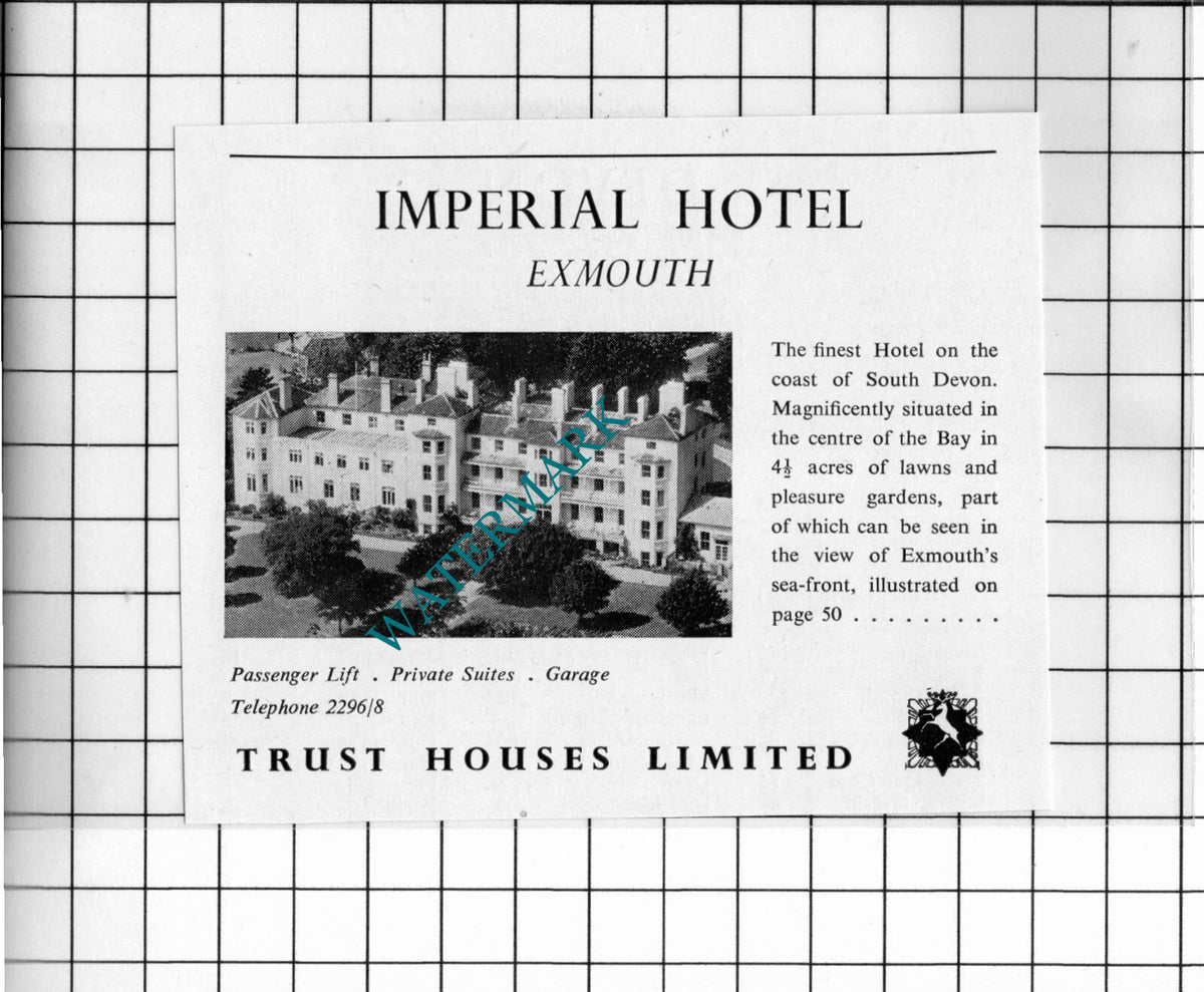 Imperial Hotel Exmouth Devon - 1957 Small Advert