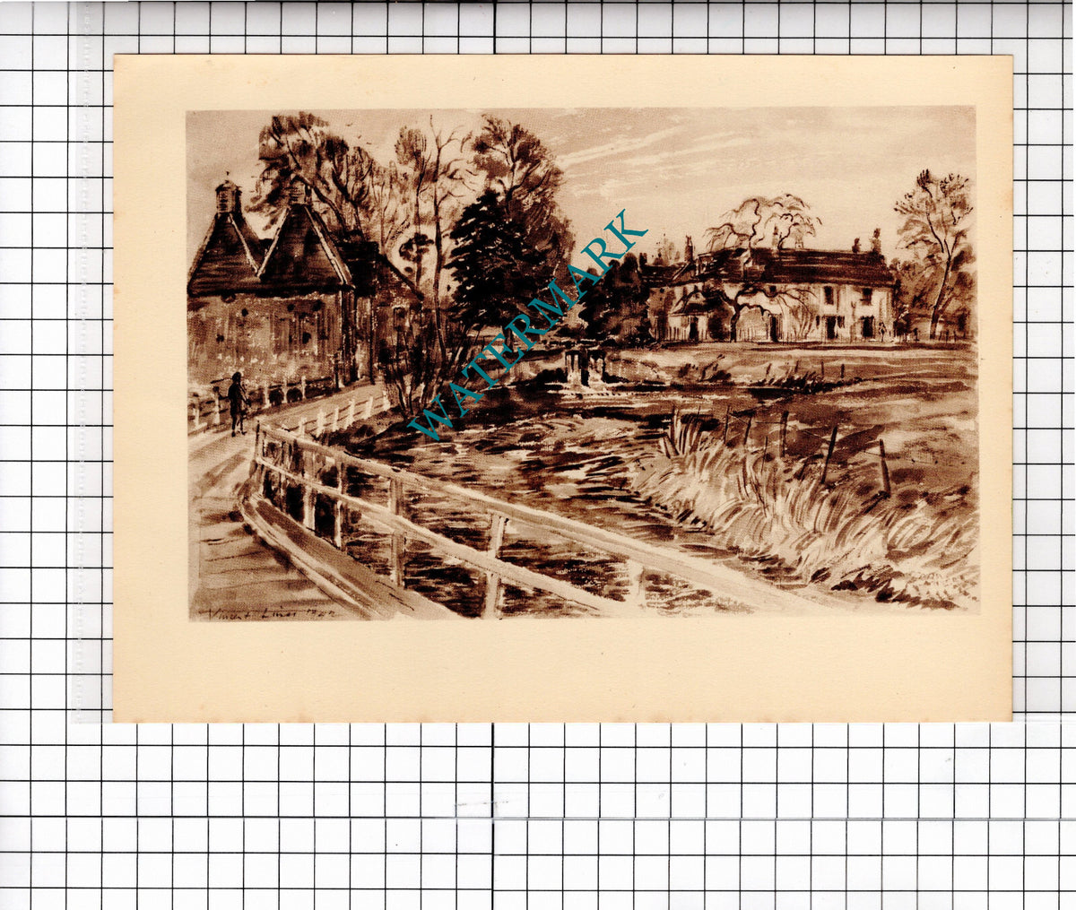 Isington Hampshire Mill Houses Vincent Lines- c.1949 Clipping / Print