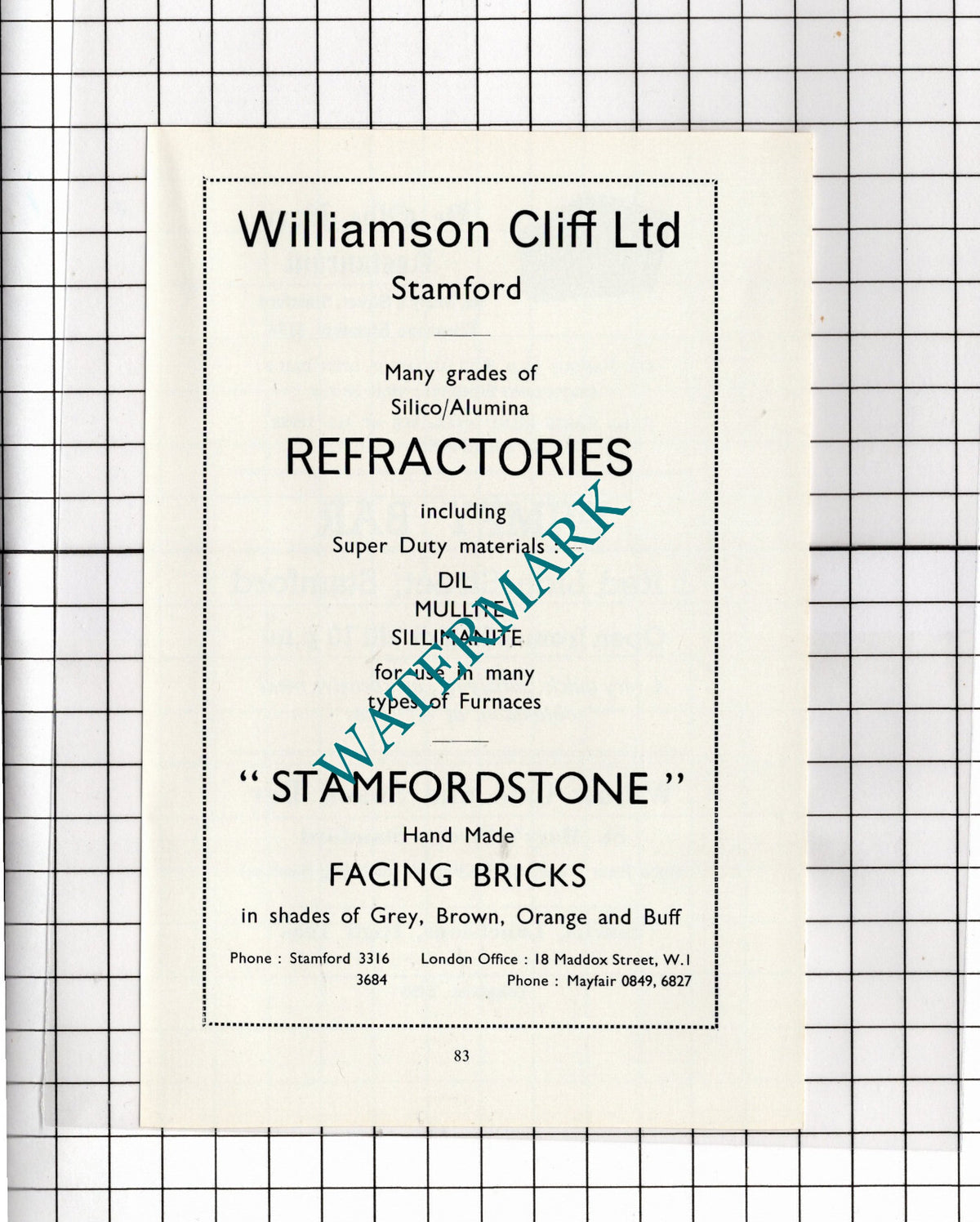 Williamson Cliff Ltd Stamford Lincolnshire Advert - 1966 Clipping