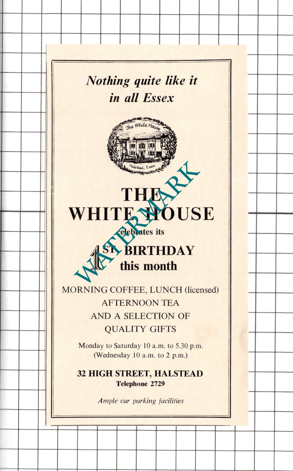 The White House Halstead Essex Advert - 1972 Clipping