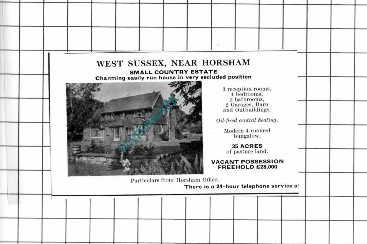Horsham Sussex Small House Sale Advert - 1967 Clipping