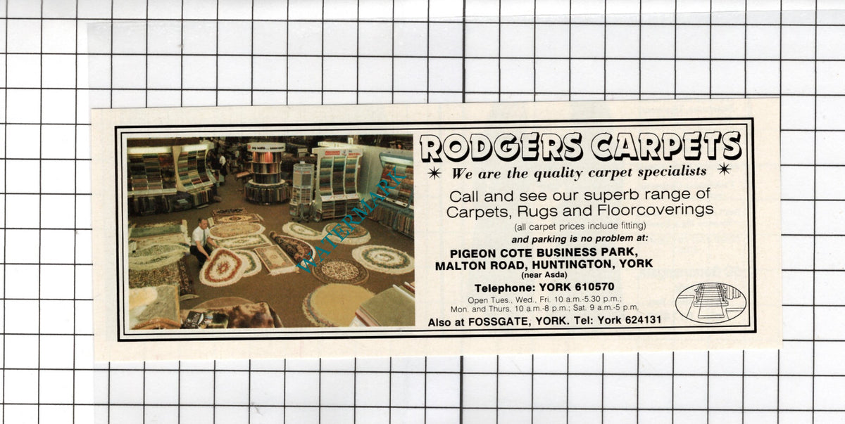 Rodgers Carpets Huntington York - 1988 Small Advert