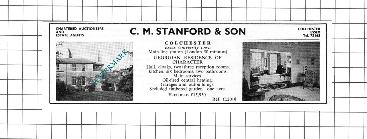 Colchester Essex Sale Advert - 1965 Cutting / Print