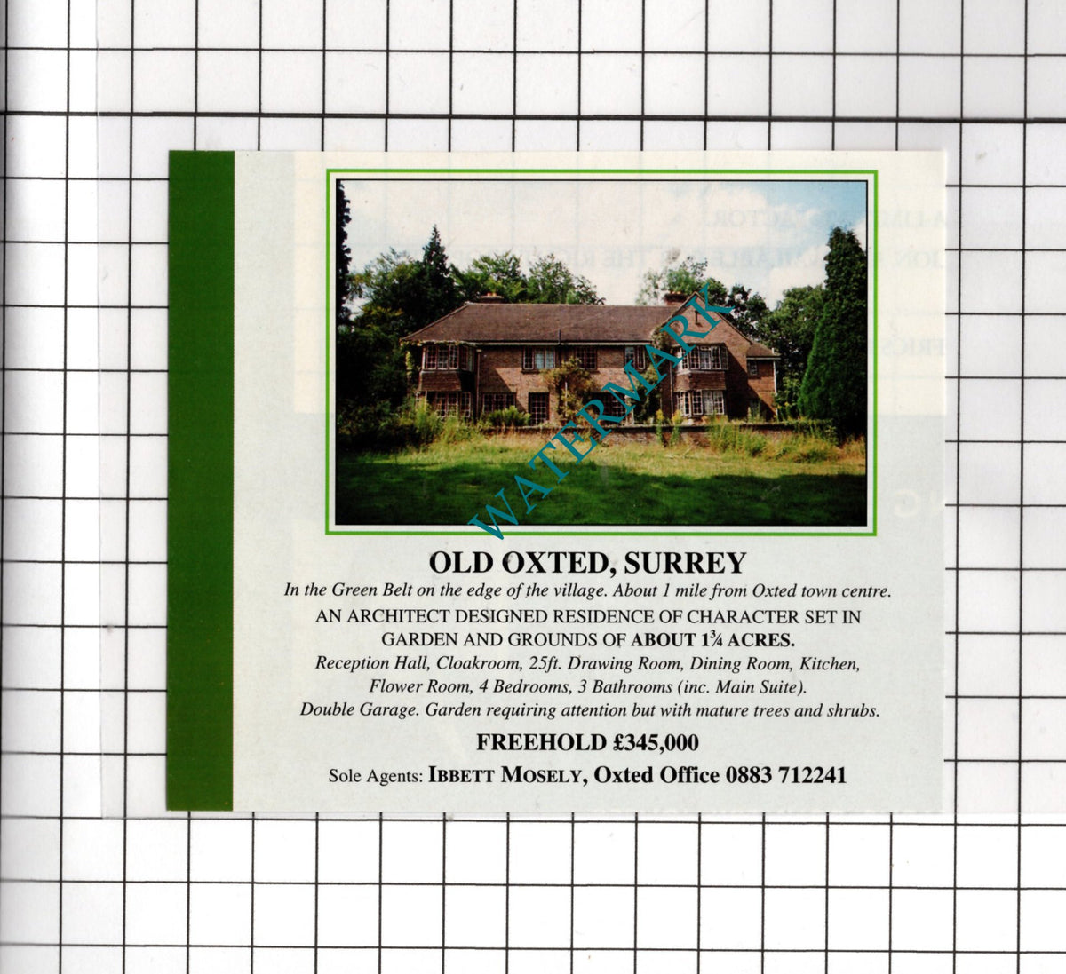 Old Oxted Surrey House Sale Advert - 1994 Cutting
