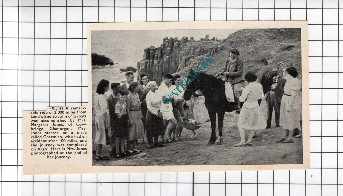 Mrs Margaret Jones Cowbridge Glamorgan Horse Ride - 1949 Small Clipping