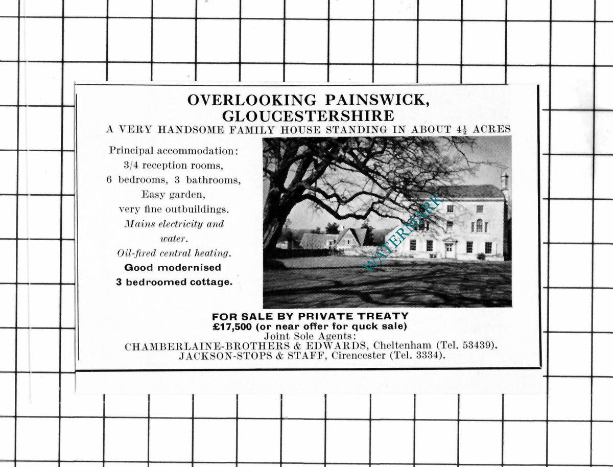 Painswick Gloucestershire SMALL House Sale Advert - 1967 Clipping