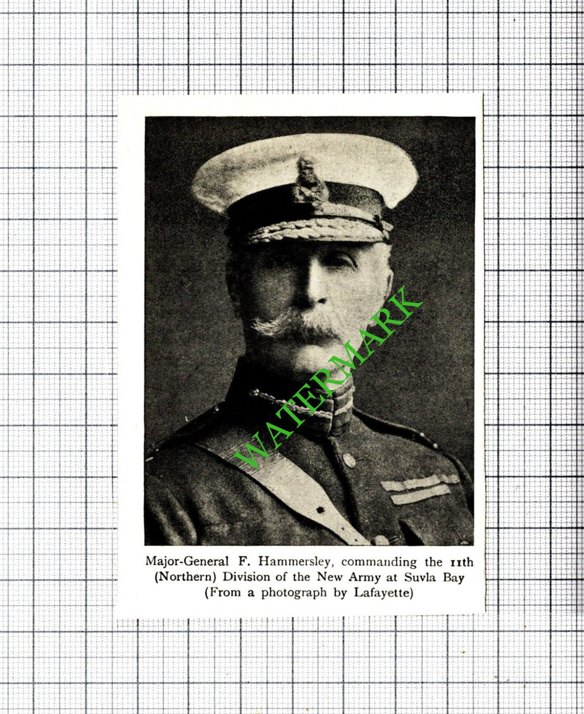 Maj Gen F Hammersley 11th Division New Army Great War - c.1920 Small Cutting