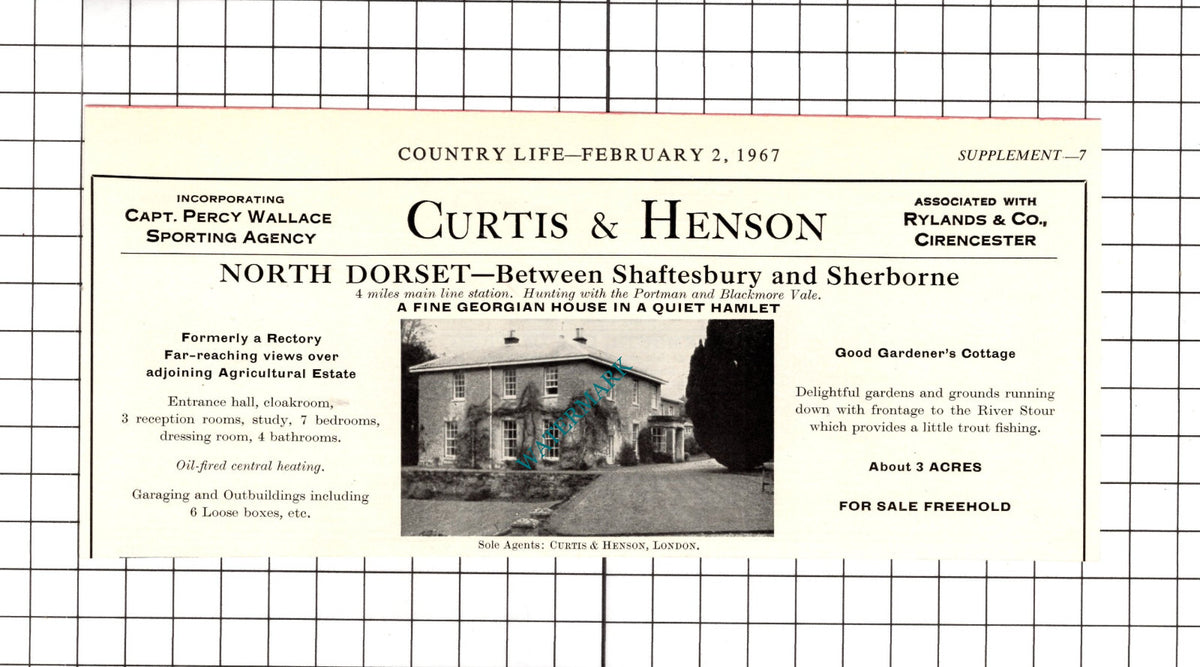Shaftesbury Sherborne Dorset Rectory House Sale Advert - 1967 Clipping