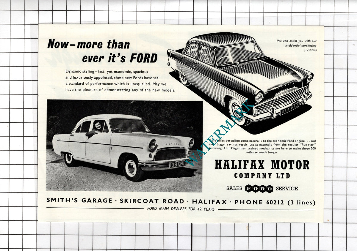 Smith's Garage Halifax Motor Company Ltd Yorkshire - 1957 Advert