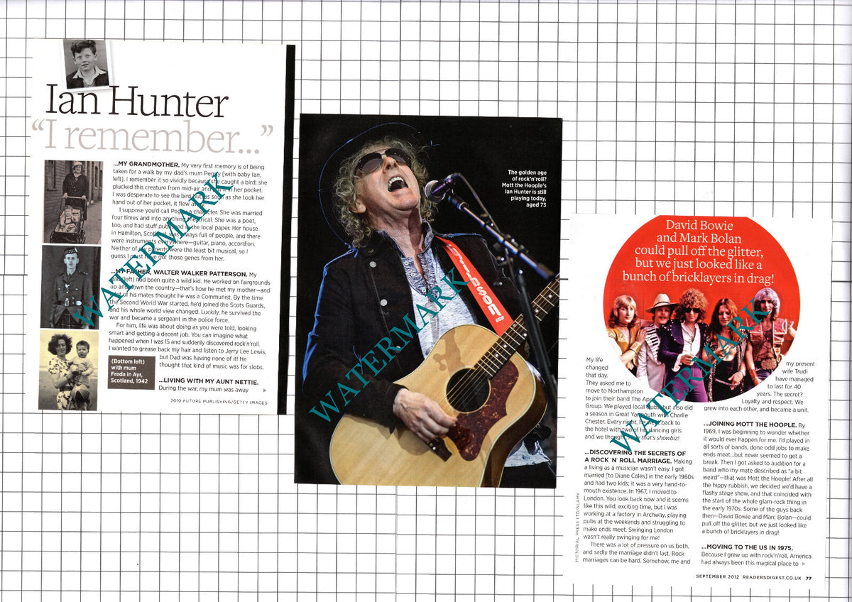 Ian Hunter Mott The Hoople Musician - 2012 Small Article
